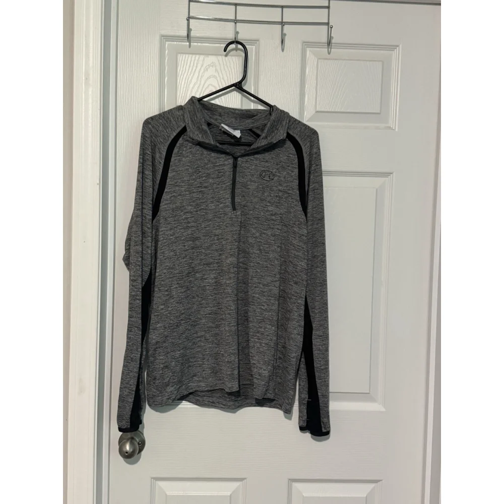 Champion Athletic Men's Gray Large 1/4 Quarter Zip Lightweight Sweatshirt GUC